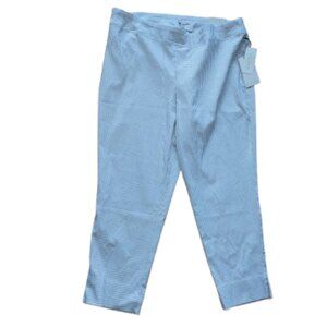 Gray and White Checked Capris Cropped Pants Size 18 Wide NEW NWT